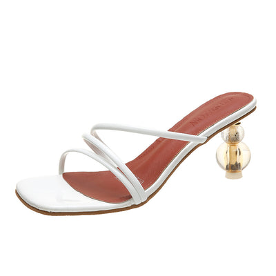 Sandalias de Tacón Especial con Cristales y Tiras Finas para Mujer - Image 6