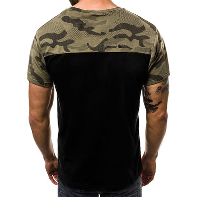 Camiseta Cuello Redondo Camuflaje con Estampado de Letras - Image 7