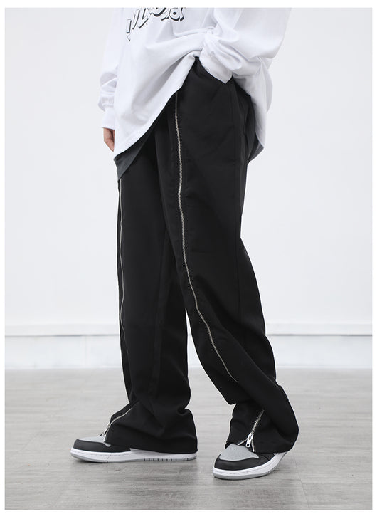 Pantalones Anchos de Pierna Ancha en Negro con Cierre - Image 9