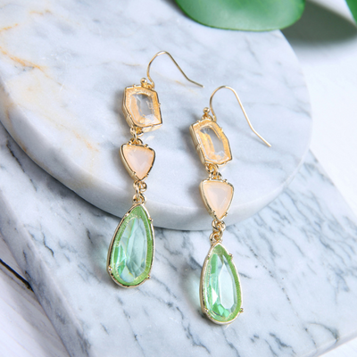 Aretes de Cristal Gema Aleación con Colgante Elegante - Joyería Moderna Estilo Europeo - Image 9