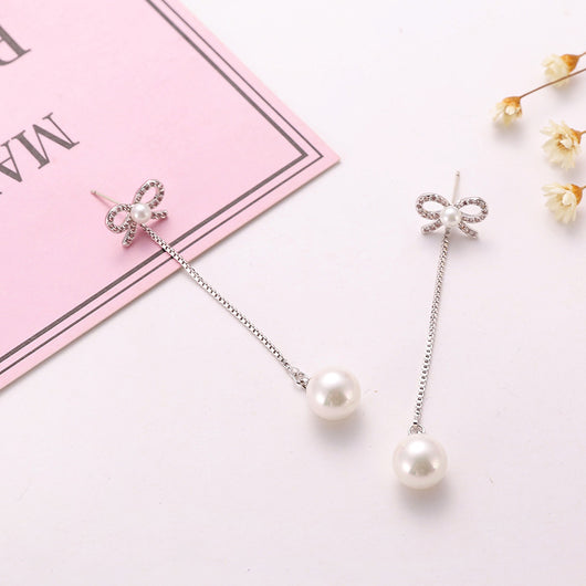 Aretes de Plata Colgantes con Perla - Hipoalergénicos Dos Estilos