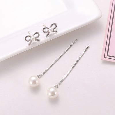 Aretes de Plata Colgantes con Perla - Hipoalergénicos Dos Estilos - Image 4