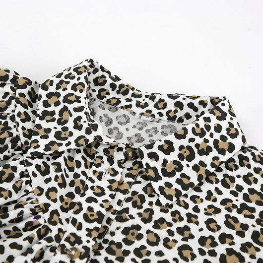 Blusa Leopardo con Volantes Manga Larga para Mujer - Image 25