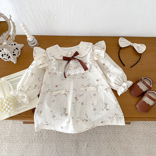 Vestido Romper para Bebé Niña con Mangas Volantes y Encaje - Image 15