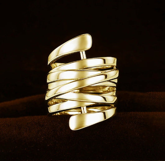 Anillo Geométrico de Metal Enrollado - Image 3