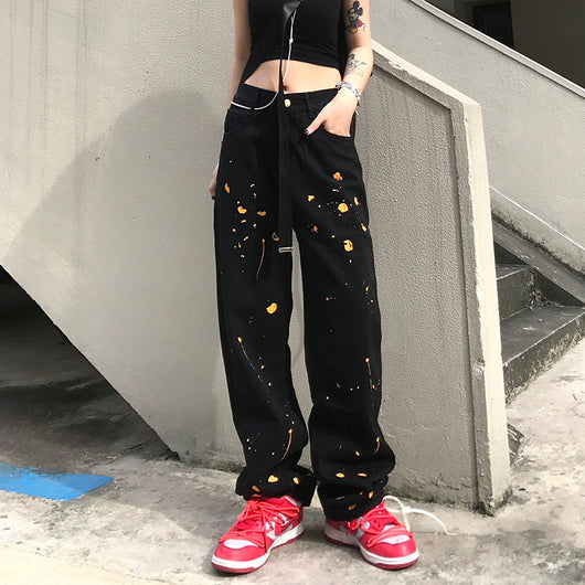Jeans Anchos Talle Alto para Mujer Talla Grande Efecto Suelto - Image 23