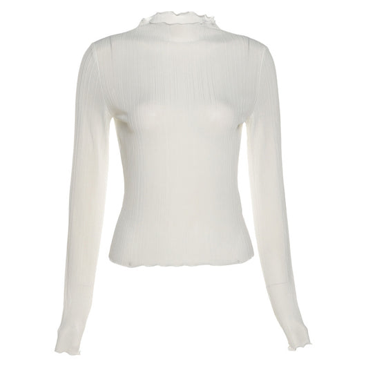 Playera Manga Larga Slim Fit Cuello Redondo con Detalles en Madera - Image 2