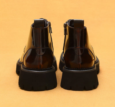 Botas Martin de Cuero Charol Plataforma con Cierre - Estilo Británico Elegante - Image 15