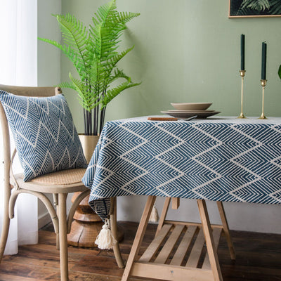 Mantel Jacquard Impermeable con Patrón de Onda y Triángulo - Image 8