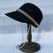Sombrero de Paja Negro con Cadena de Perlas Artesanal