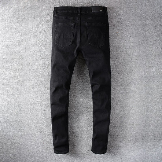 Jeans Skinny Stretch con Roturas y Parches Negros - Image 2