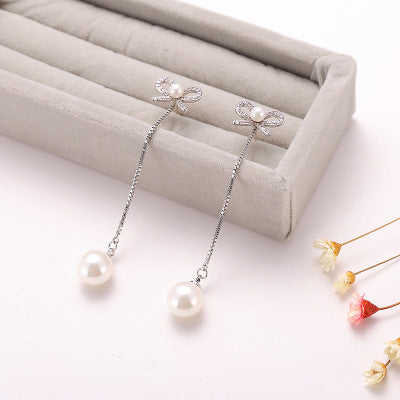 Aretes de Plata Colgantes con Perla - Hipoalergénicos Dos Estilos - Image 2