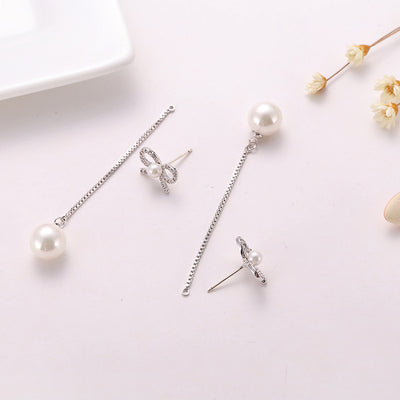Aretes de Plata Colgantes con Perla - Hipoalergénicos Dos Estilos - Image 3