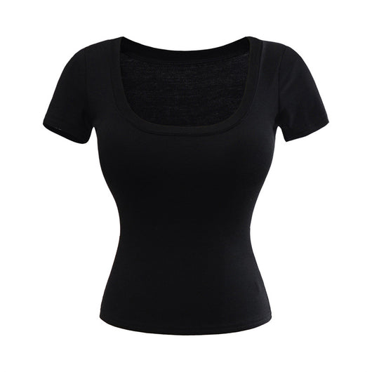 Playera Ajustada Cuello U Manga Corta para Mujer - Image 10
