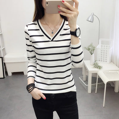 Blusa Cuello V Manga Larga Estilo Coreano - Image 18
