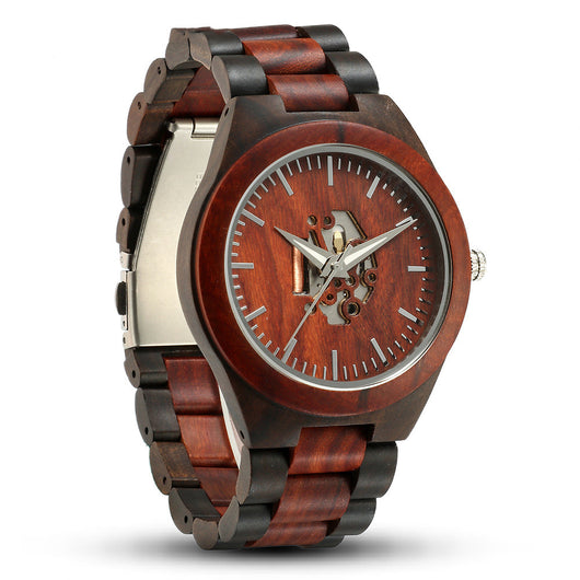 Reloj de Madera con Diseño Esqueleto para Hombre - Image 6