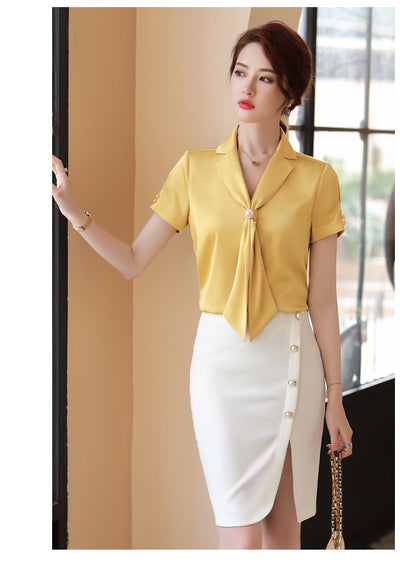 Blusa Suelta de Seda con Escote en V - Camisa Fluida Diosa Elegante - Image 11
