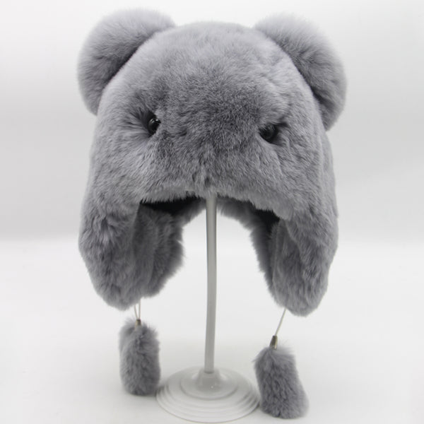 Gorro Infantil de Piel de Conejo Rex - Diseño Fashionable y Adorable