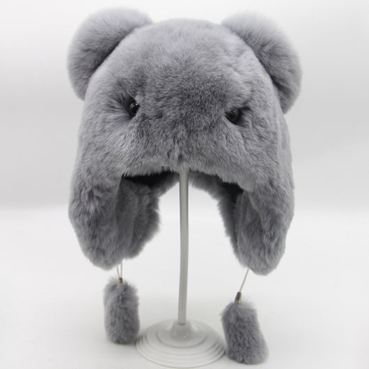 Gorro Infantil de Piel de Conejo Rex - Diseño Fashionable y Adorable - Image 2