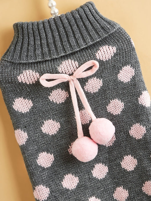 Suéter para Mascotas con Falda Lunares y Hoja de Loto - Image 16