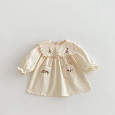 Vestido Infantil Coreano con Bordado de Conejo Animado - Image 28
