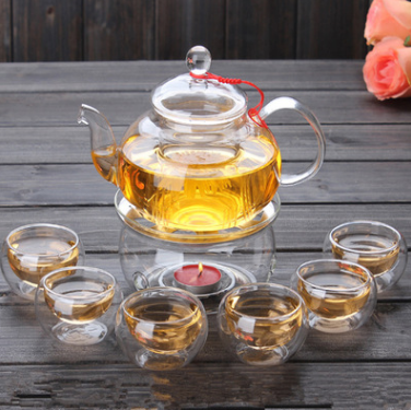 Juego de Tetera de Vidrio Resistente al Calor con Filtro - Set Completo para Té de Hierbas