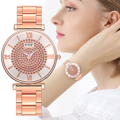 Reloj para mujer de acero aleado con correa metálica - Image 2