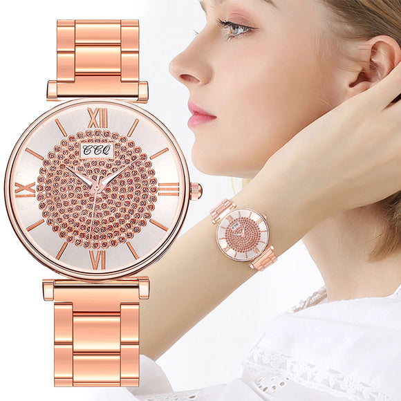Reloj para mujer de acero aleado con correa metálica
