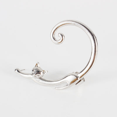 Arete Individual de Gato Punk con Ear Cuff Integrado - Image 3
