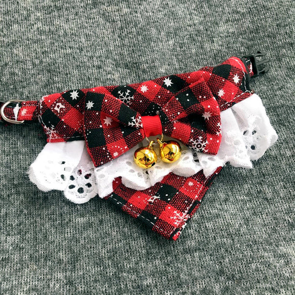Babero Festivo con Moño Navideño para Mascotas