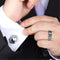 Anillo de Boda Hueco con Diamante Blanco Chapado en Oro 14K