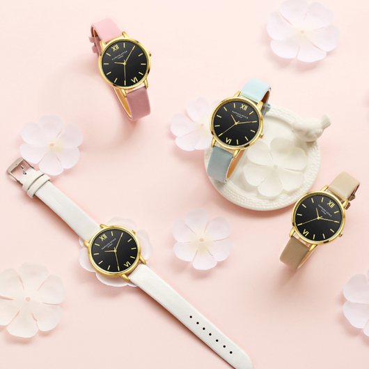Reloj de Moda para Mujer con Correa de Cuero PU y Detalles Dorado Rosado