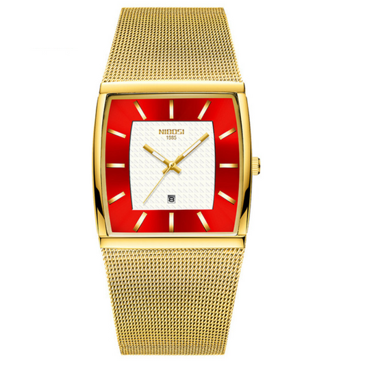 Reloj de Pulsera Cuadrado Personalidad con Malla Casual