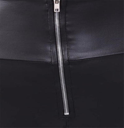Leggings de Cuero PU Negro Ajustados con Cierre para Mujer - Image 3