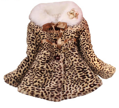 Abrigo de algodón con estampado leopardo para niñas