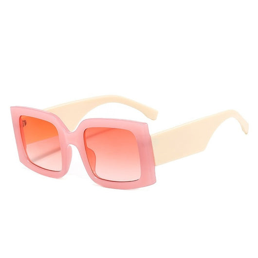 Large-frame green and tortoise shell sunglasses with gradient blue to yellow square lenses. - Image 17