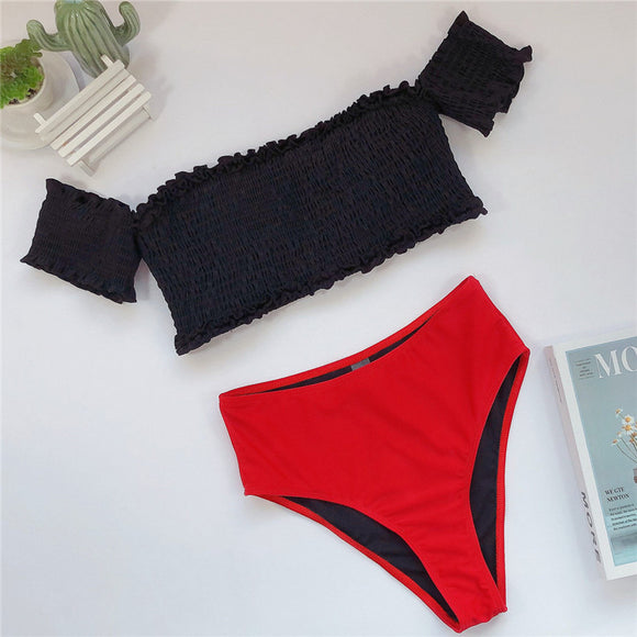 Bikini Dividido Sexy con Cierre de Pasadores para Mujer