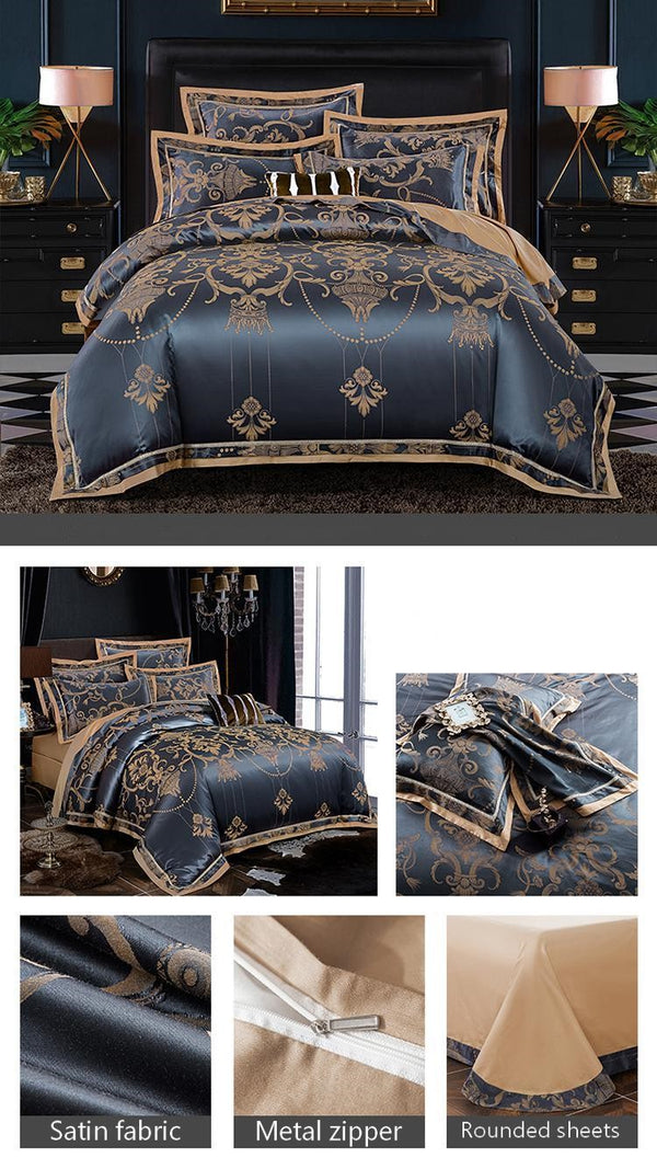 Juego de Sábanas Jacquard Tencel Algodón Satinado Lujo Europeo