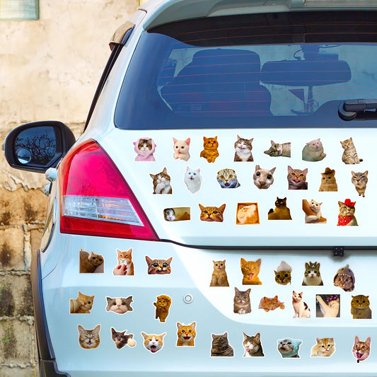 Pack de 50 Stickers Decorativos de Gatitos Realistas para Vasos, Cuadernos y Diarios