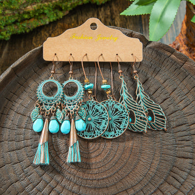 Aretes Geométricos Bohemios con Borlas Vintage para Mujer - Image 11