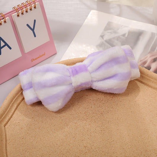Diadema Estampada con Moño - Diseño Mixto Rayas, Lunares y Leopardo