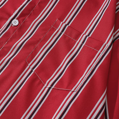 Camisa de Manga Larga con Rayas Contrastantes Estilo Estadounidense para Hombre - Image 9
