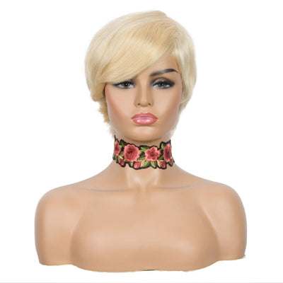 Peluca Recta con Flequillo Corto Inclinado - Cabello Sintético Premium - Image 2