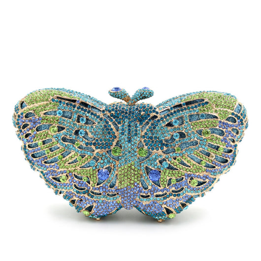 Cartera de Mano Artesanal con Mariposa de Diamantes - Image 7