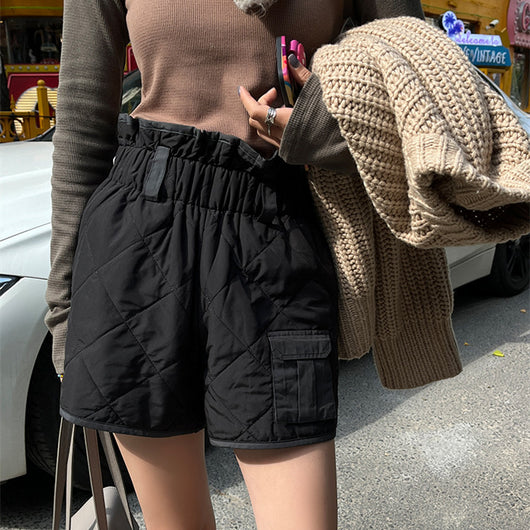 Shorts Casuales de Cintura Alta para Invierno