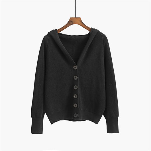 Cardigan Deportivo Mujer Holgado Tejido Casual con Capucha - Image 9