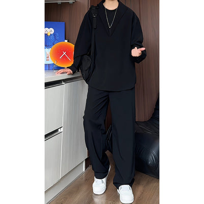 Conjunto Formal Casual para Hombre: Camisa Polo Manga Larga y Pantalón - Image 3