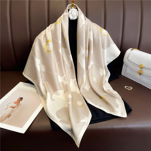 Chal Hijab Protector Solar con Bloques de Color Floral - Image 3