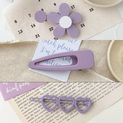 Pinza Lateral para Cabello con Flor Púrpura y Corazón - Image 13