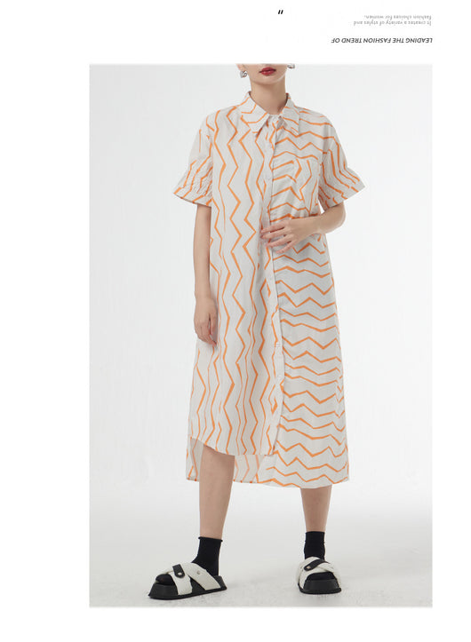 Vestido Camisero Mujer Rayas Francesas Estilo Relajado para Verano - Image 14